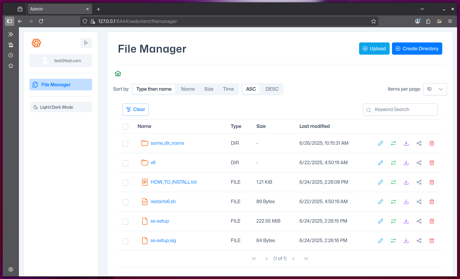 WebClient main view