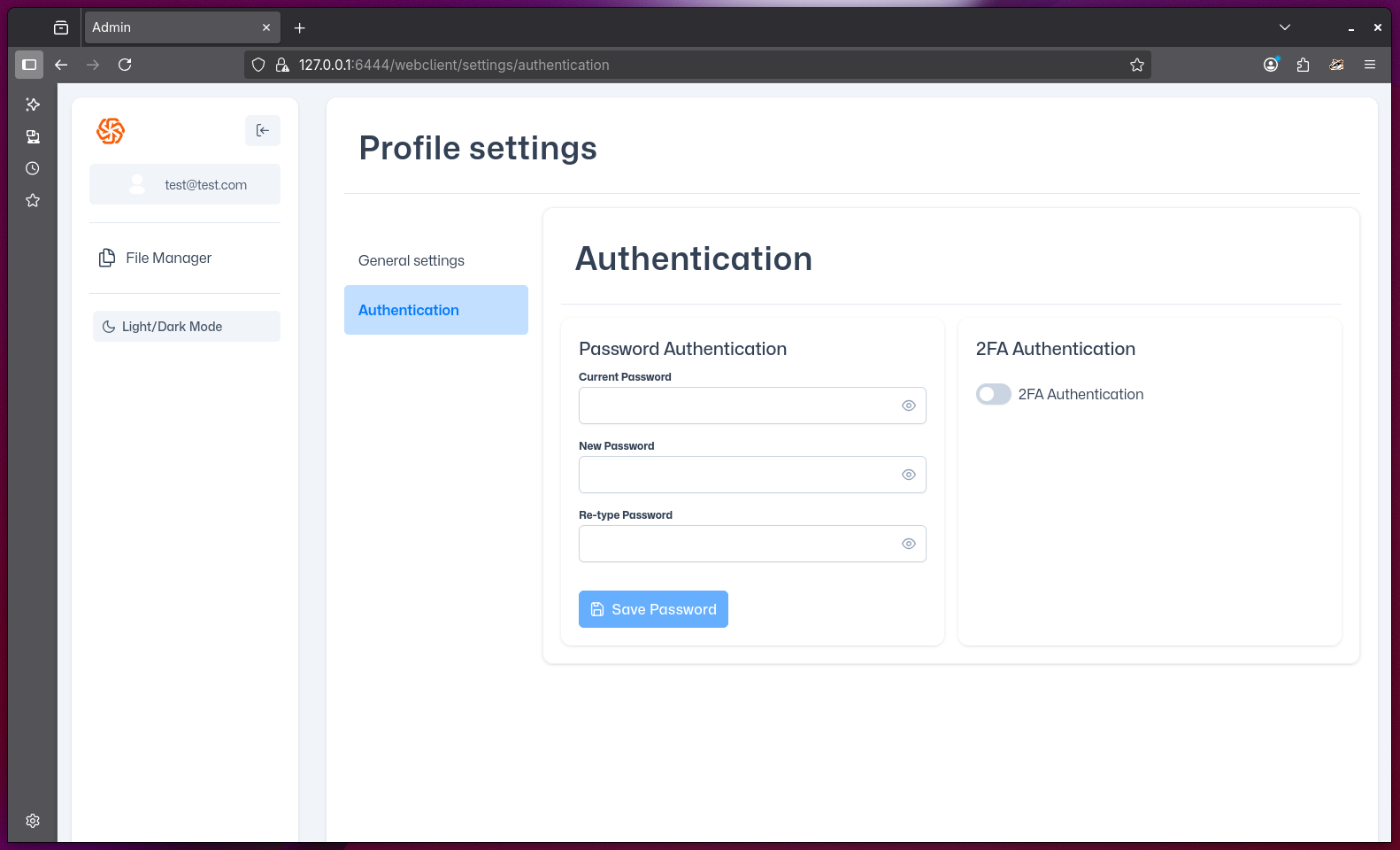 Authentication Settings