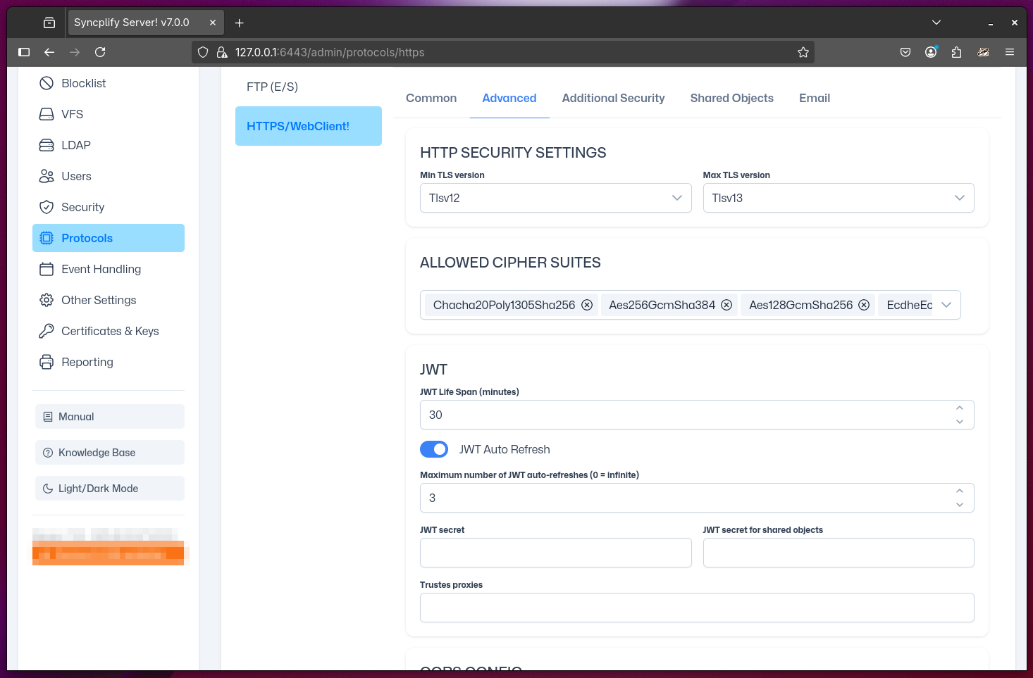 WebClient! Advanced Settings