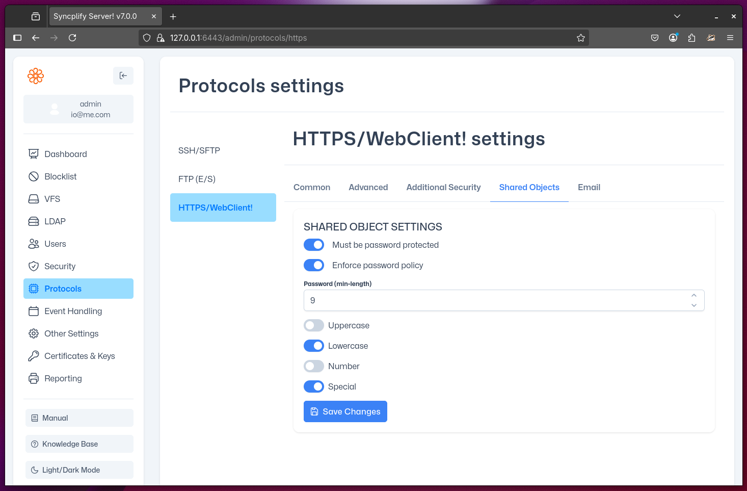 Shared Object Settings
