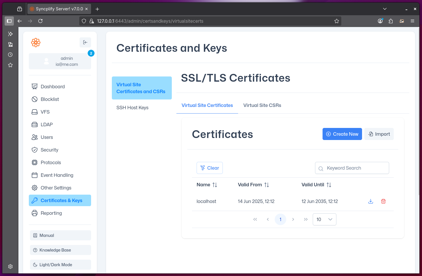 Certificates