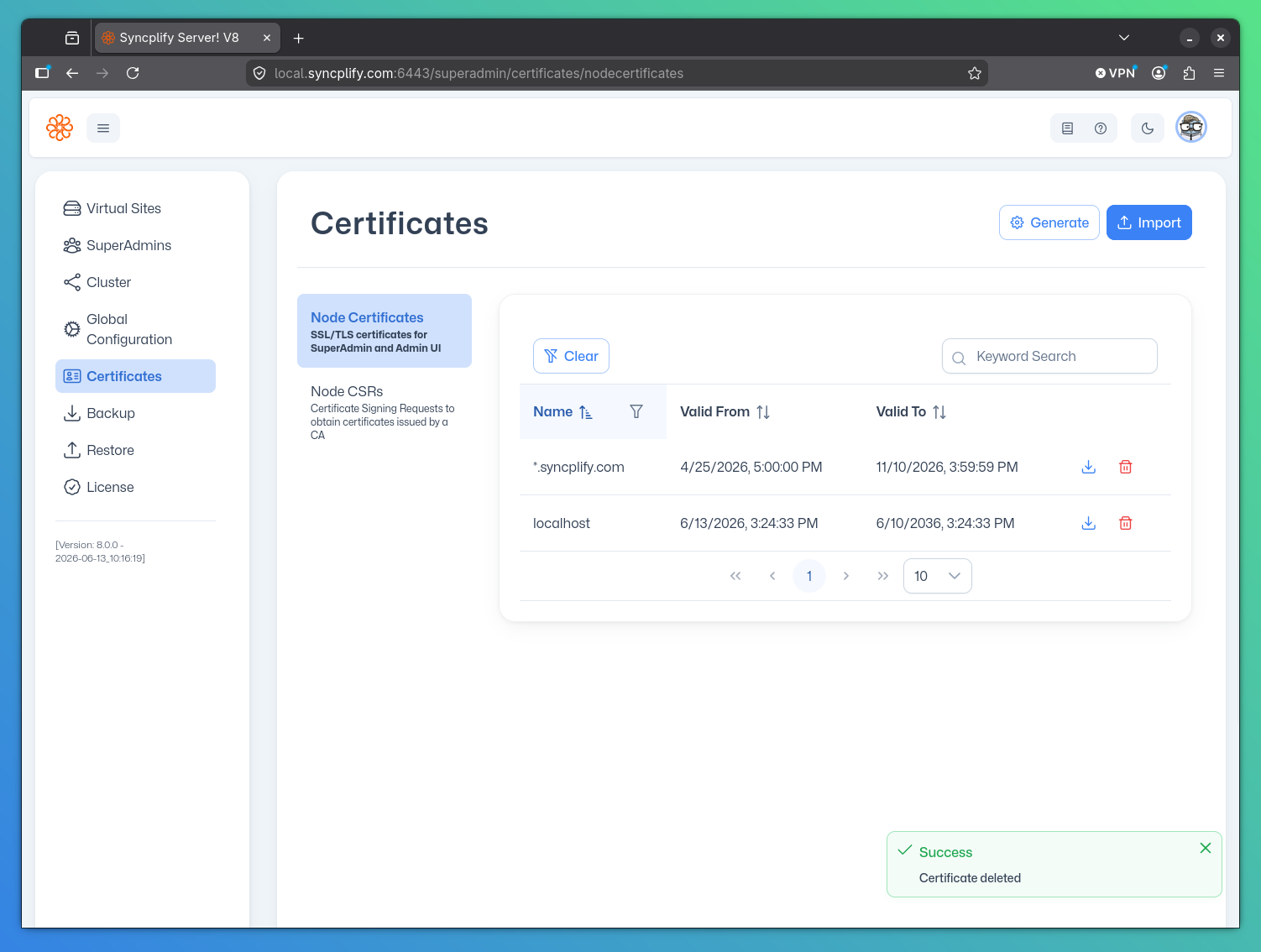 certificates